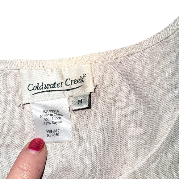 Coldwater Creek sz M linen blend 2-piece pant set tan - Picture 13 of 13